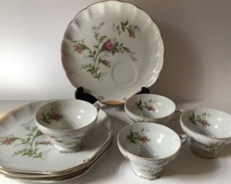 Shell Shape Tea Set with floral design.