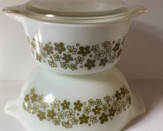 Crazy Daisy Pyrex Mixing Bowls 