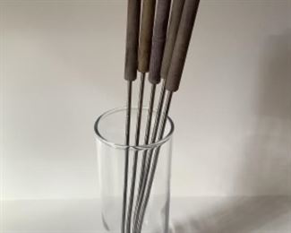 Skewers with colored tops 