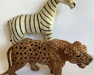 Zebra & Cheetah Animal Figurines