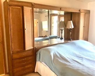 King Size Bed Frame Unit with Mirror