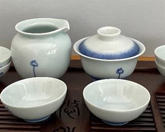 Item 6:  Blue & White Lotus Flower Tea Set:  $18