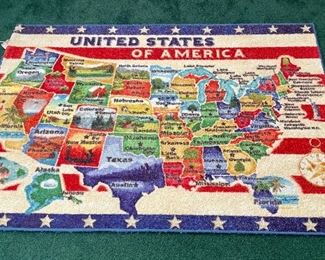 Item 47:  U.S. Map Rug - 55" x 39.5":  $12