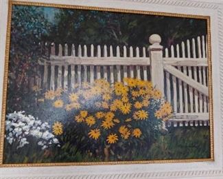 Charles Schridde oil painting "Daisies" 24" x 30"