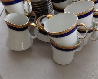 Vintage Eschenbach Bavaria coffee/tea set gold cobalt Germany