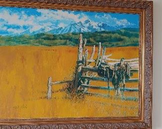 Charles Schridde oil painting "Saddles" 40" x 30"