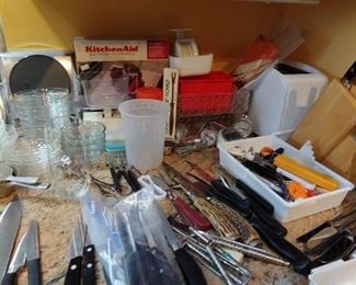 The kitchen is packed