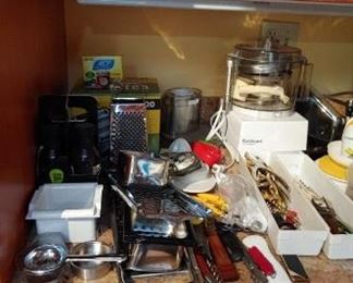 The kitchen is packed