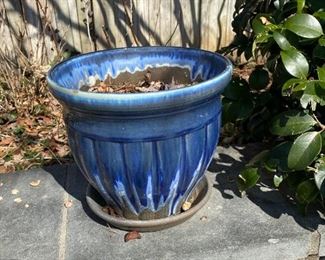 Blue planter.