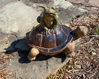 Turtle garden ornament.