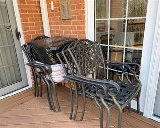 Set of metal chairs.