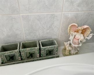 Tray with plant holders.