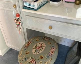 Needlepoint stool.
