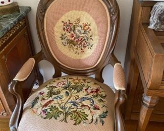 Needlepoint chair.