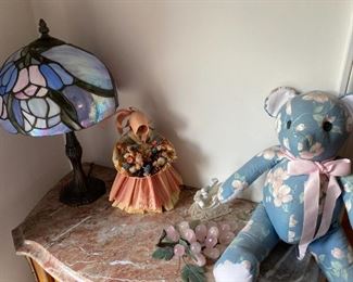 Bunny and Tiffany style lamp.