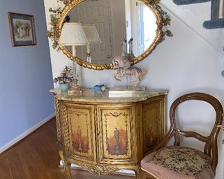 French style commode with marble top.