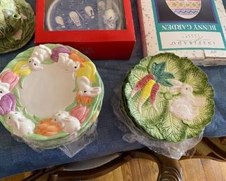 Rabbit Plates and Bowls.