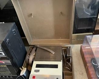 Portable tape recorder.