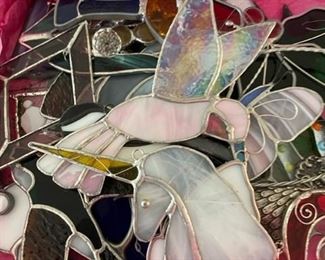 Stained glass panels.