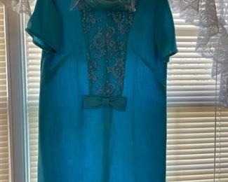 Vintage dress with matching hat.