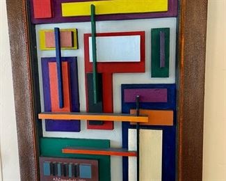 A. D. Zimmerhakl Art 37” x29 1/2” Artist who created the Hiawatha statue monument in La Crosse Wisconsin