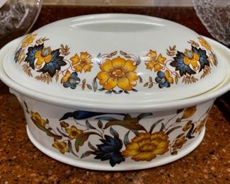 French Solair Tampico Fine Porcelain Covered Casserole