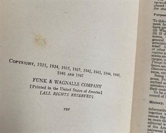 1947 FUNK & Wagnall's Encyclopedias