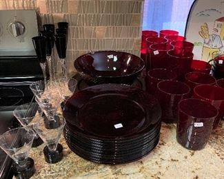 Ruby red dishes