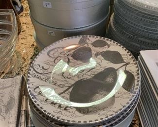 Boxes of Christmas plates