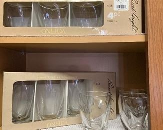 Russell Wright “pinch” clear glasses