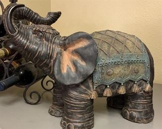 Elephant with raised trunk