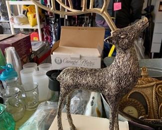 silver stag candle holder