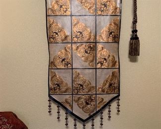 painted leather tapestry