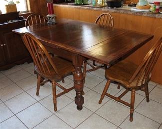 Oak Pub Table and Chairs