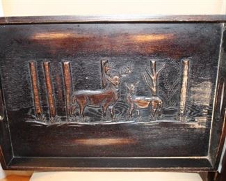 Carved wooden tray