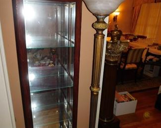 Lighted Curio Cabinet & Floor Lamp