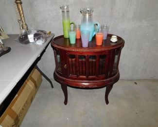 Mahogany Glass Door Curio Cabinet