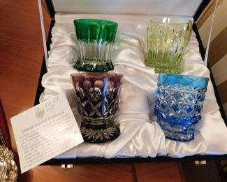 Rare Faberge Cut To Cleat Vodka Glasses