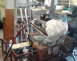GARAGE ITEMS AND UTILITY CART