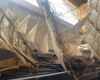 Ship, wrecked (no, of course we spent the time to upright this Cutty Sark model).