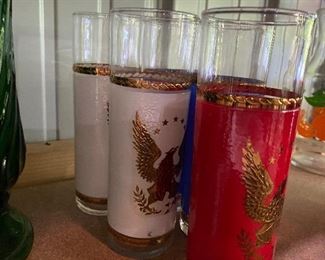 Your super Fourth of July fancy set of uber patriotic high ball glasses await!