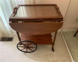 Drop leaf tea cart.