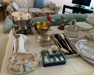 Silver plate items.