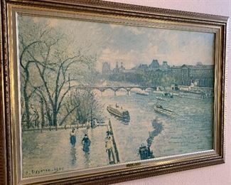 “The Seine” by C. Pissarro - framed print