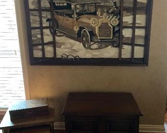 Unusual painting of old car