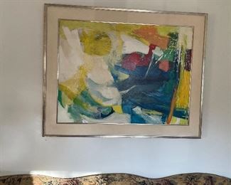 Mid-century oil on canvas framed & signed...