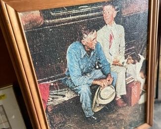 Framed Norman Rockwell jigsaw puzzles