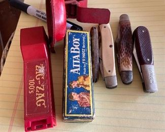 Harmonica and pocket knives