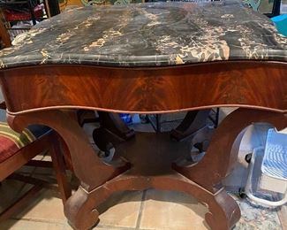 Beautiful empire mahogany black marble top table