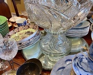 Large Pressed glass punch bowl